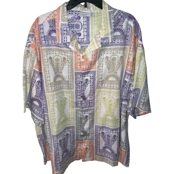 ASOS Design Camp Shirt Men 3XL SS Button Up Linen Boxy Beachy Coastal Resort - Picture 1 of 9
